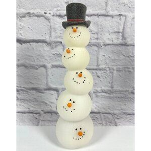 VTG Retro Stacked Snowman Light Works Totem Pole Christmas Holiday Illumination